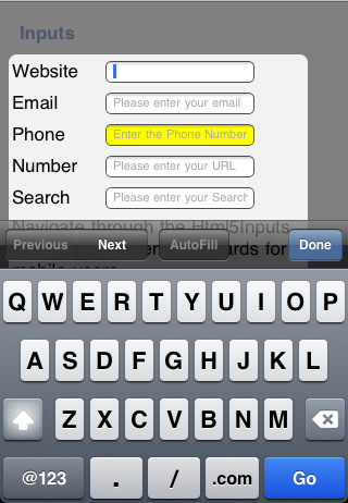 iPhone URL Input