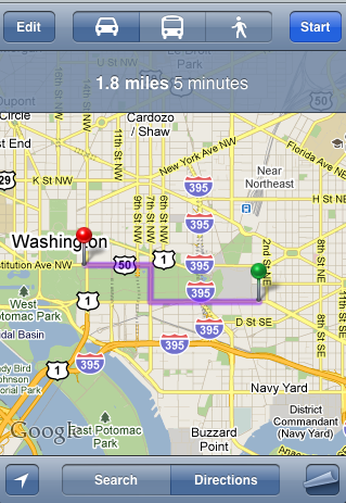 iPhone Map Link Results